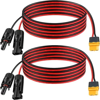 Photovoltaic Connector to XT60 Charging Cable 2*12AWG 100cm for Solar Panels and Portable Power Supplies