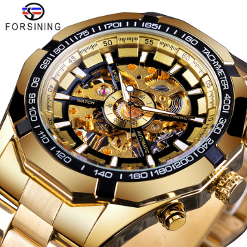 Fossil Original High Quality Stainless Steel Waterproof Men's Automatic Luxury Transparent Mechanical Wrist Skeleton Watch