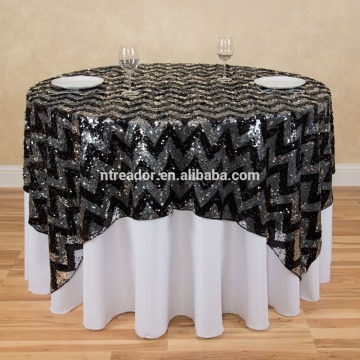 chevron sequin tablecloth overlay