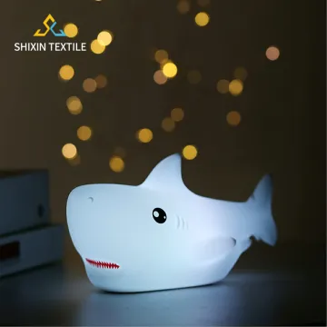 Cute Kids Night Light: Rechargeable USB Sleeping Shark Animal Table Lamp