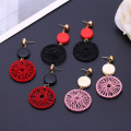 Alliage géométrique poli boucles d&#39;oreilles pendantes charme femmes Boho mode brossé balancent grande déclaration en métal boucle d&#39;oreille ronde en forme de coeur