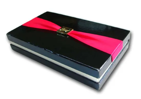Gloss Cigar Paper Box With Ribbon Tie