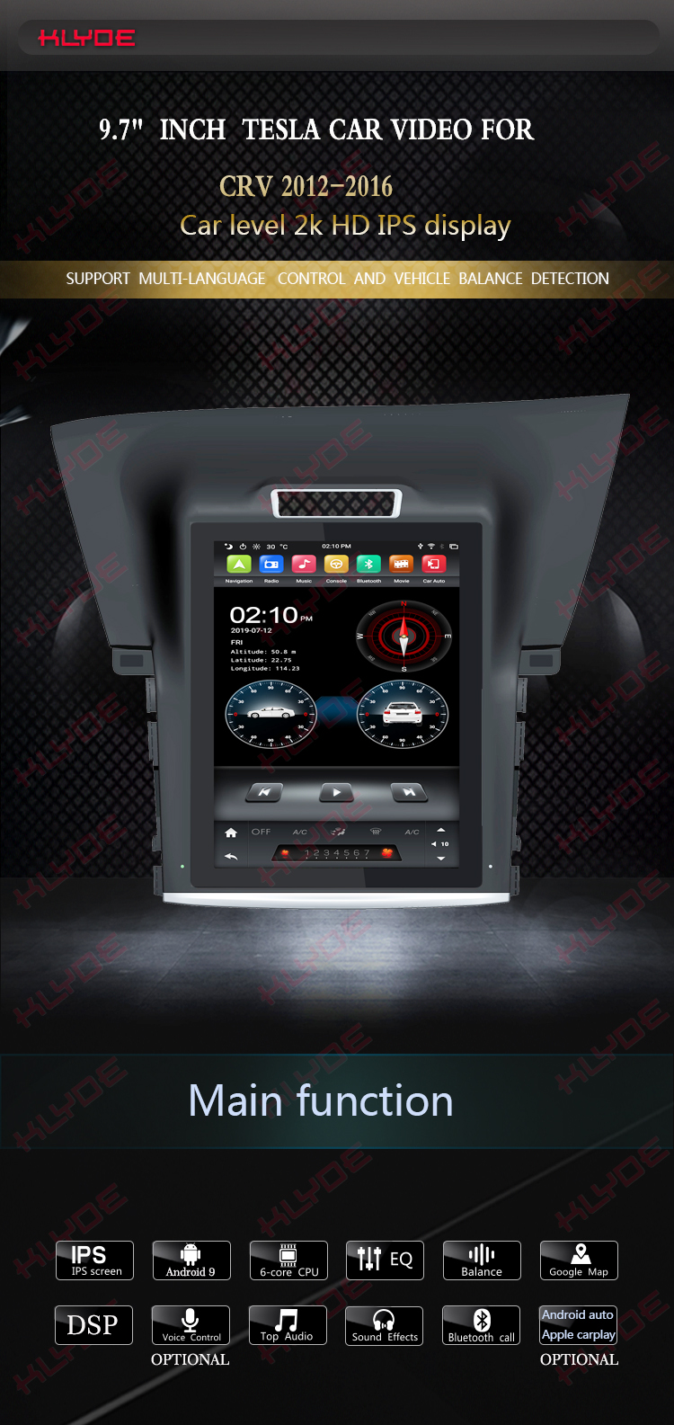 car stereo for Honda CRV 2012