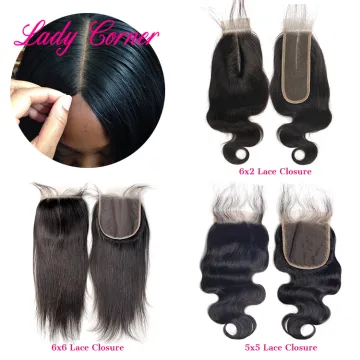 2x6 Lace Closure Straight Hair 8-22inch Swiss Lace Closure With Baby Hair Brazilian virgin human hair