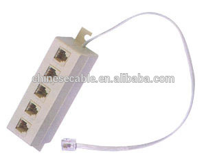 5 Way Outlet Modular Mounting Jack RJ11 Telephone Adapter