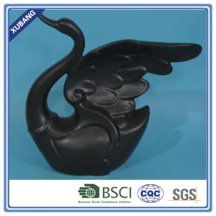 Luxury modern ceramic goose figurine decoration black goose
