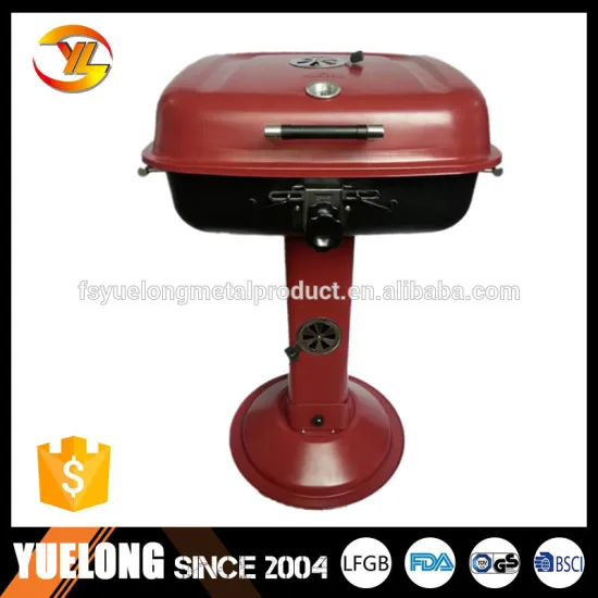 Modern design Red Square Standing Charcoal BBQ Grill