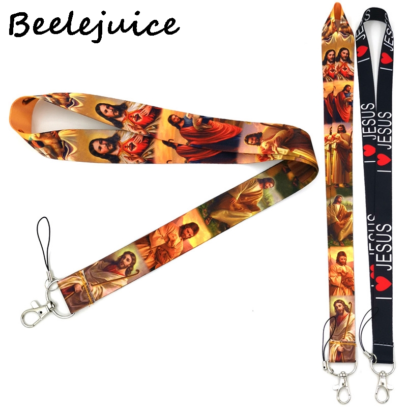 I love Jesus Neck Strap Lanyard keychain Mobile Phone Strap ID Badge Holder Rope Key Chain Keyrings cosplay Accessories Gifts