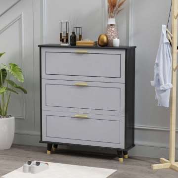 Modern Wooden Shoe Storage Cabinet with Rotating Rack Designs