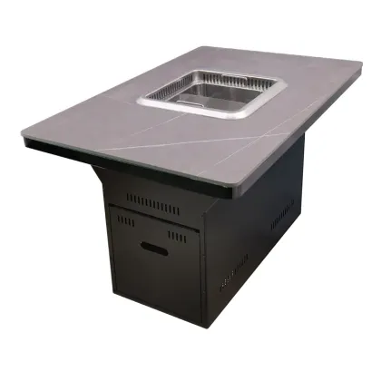 Commercial Restaurant Dining Rock Smokeless Electric Hot Pot Table with Haidilao Style