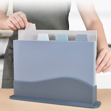 Professional 4 PCS Plastic Chopping Board Set with Non-slip Feature and Storage Holder