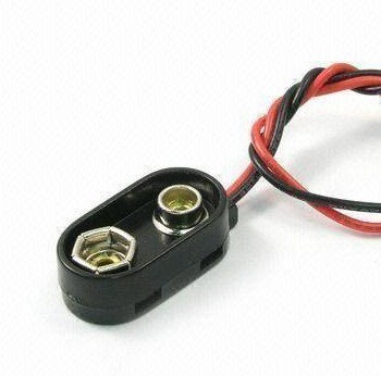 Battery Snap, Suitable for 9V Cell, Made of Black ABS Resin