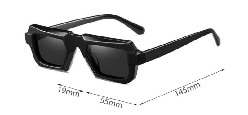 Mellume Bold Double Layer Step-Cut Solid Acetate Sunglasses ME2078-size