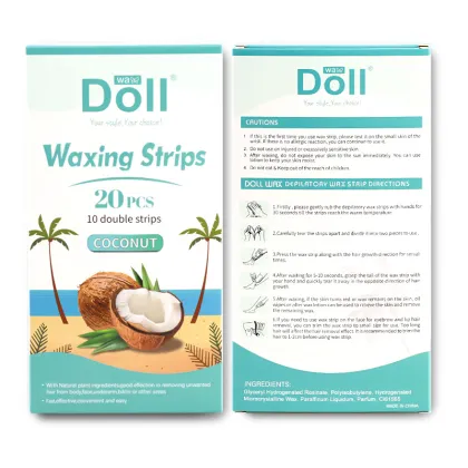 Custom Logo Wax Paper Private Label 20pcs Hair Removal Cold Wax Strip Paper