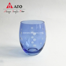 Wholesale Spray color&Etching glass water wine glass cup