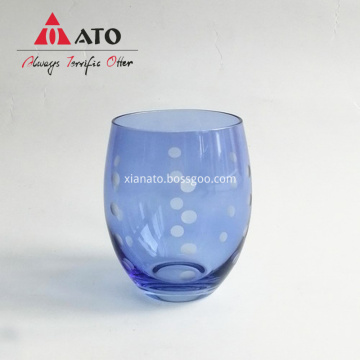 Wholesale Spray color&Etching glass water wine glass cup