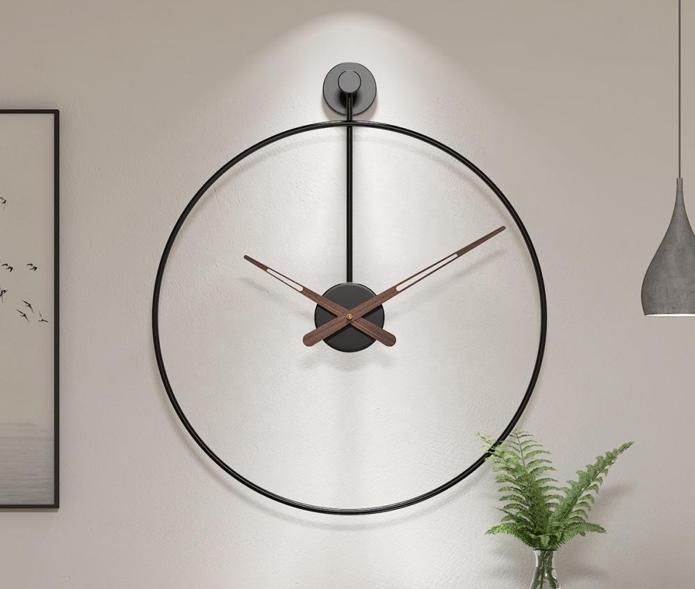 España Relojes de pared de nogal minimalistas