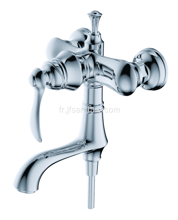 Mitigeur de douche à poignée unique en laiton apparent Chrome