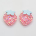 New Mix Colors Crown Heart Apple Cherry Strawberry Glitter Resin Flatback Cabochon DIY Phone / Craft Decoration