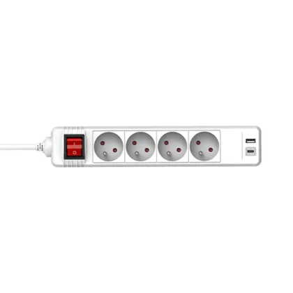 4-Way French Type Euro Socket: Multiple Socket Outlet Extension Power Socket