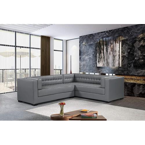 Polsterte Tufted Shelter Arm Design L-Shape Ledersofa