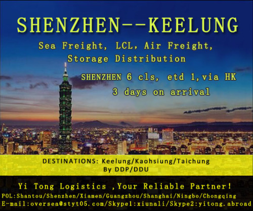 Shenzhen Sea Freight to Keelung