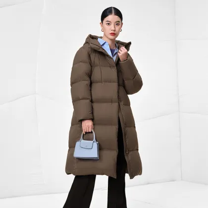 Oem Women's Stylish Warm Goose Down Jacket - Winter Long Down Jacket