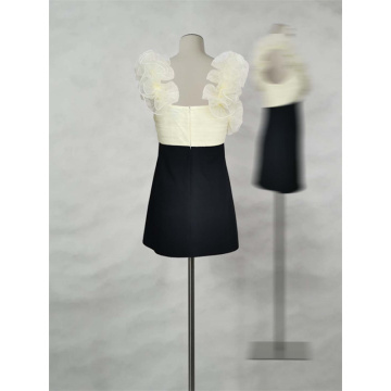 Off-the-shoulder Neckline Organza Ruffle Bodycon Mini Dress