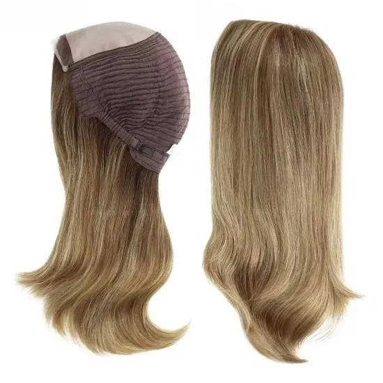 Monofilament Medical Wig: Stock Balayage Blonde with Chinese Cuticle Remy Human Hair, featuring Lace Front and Mono Top Design for Women