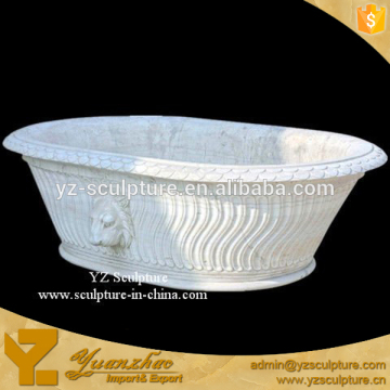 hand carved white marble bathtub sculptures with lion head statue