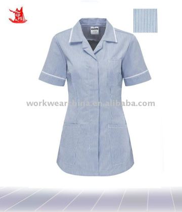Linen Cotton Striped Nurses Tunic Tops