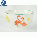 Fashion trend unique printed ceramic fruit salad bowl