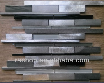 glass with aluminum staggered mosaic