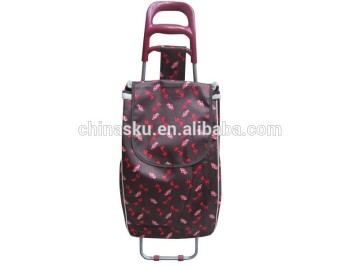 Plastic supermarket folding shopping trolley