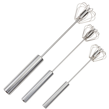Semi-Automatic Stainless Steel Egg Beater - Manual Hand Mixer