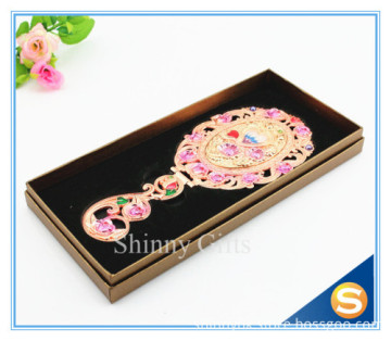 Heart Shape Folding handle quality square makeup mirror small table mirror handheld mirror wedding gift