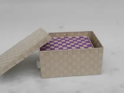 S/2 hand  woven PP  storage baskets with lid