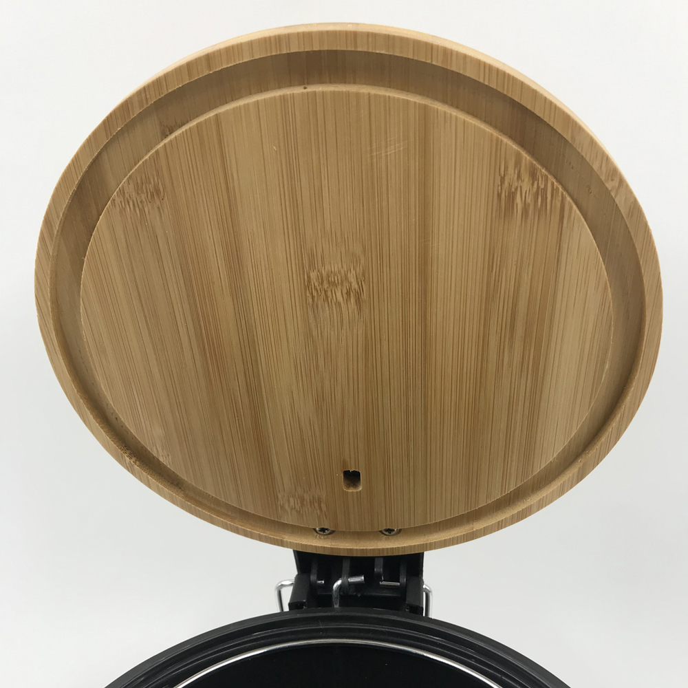 Round Step Trash can with Bamboo lip 