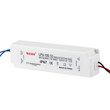 100W 12V AC to DC Waterproof IP67 Plastic Shell LED Power Driver