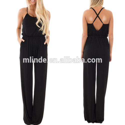 Cheap Custom Black Bodycon Slim Fit Sexy Evening Jumpsuits For Women Lady Wholesale China Manufacturer