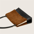 Vintage Chic Messenger Suede Leather Color Blocking Bag