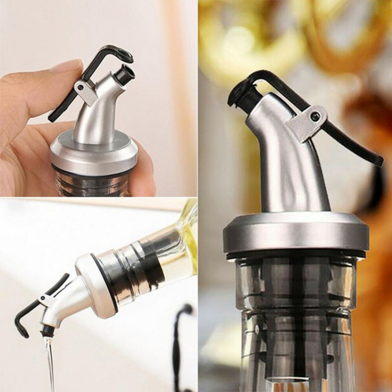 Olive Oil Sprayer Tapered Liquor Pourer Wine Oil Bottle Pour Spout Stopper Stainless Steel Champagne Wine Bottle Stopper