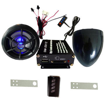 Motorcycle alarm system, 2.5-inch speaker and cable control