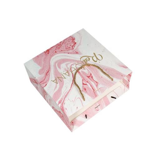 Custom Gold Foil Stamping Pink Gift Paper Bag