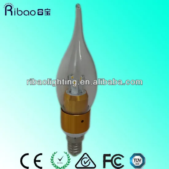 CE ROHS SAA Low voltage 12V 24V e27 e12 e14 clear 3W Led candle bulb