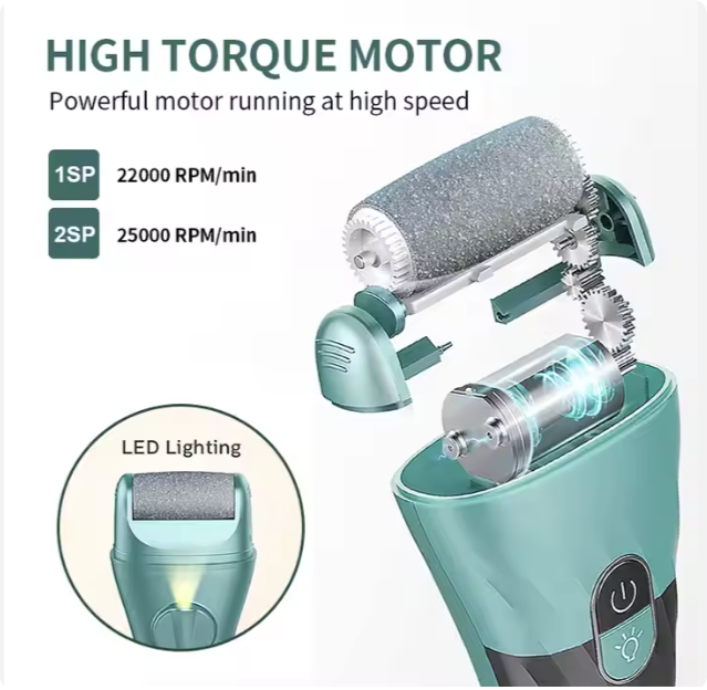 C&C Electric Kit Callous Remover 3 Grinding Heads Professional Feet Care Foot Callus Remover for Dead Hard Cracked Dry Skin