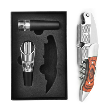 High Quality Kitchen & Bar Multifunction Wooden Stainless Steel Bottle Corkscrew Wine Opener