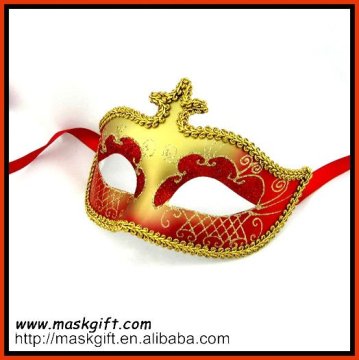 Popular red/gold venetian style mask for evening dresses and carnival costume