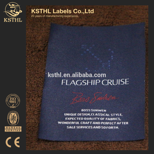 Low minimum custom textile label for clothing