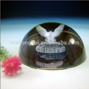 2016 Popular brown sandblasting crystal glass paperweight